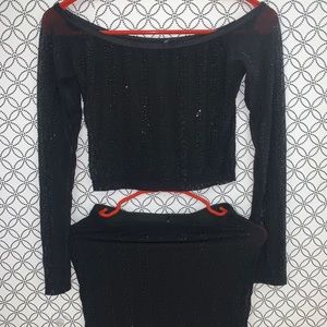 Black Sheer Studded Mini Skirt - Size Small